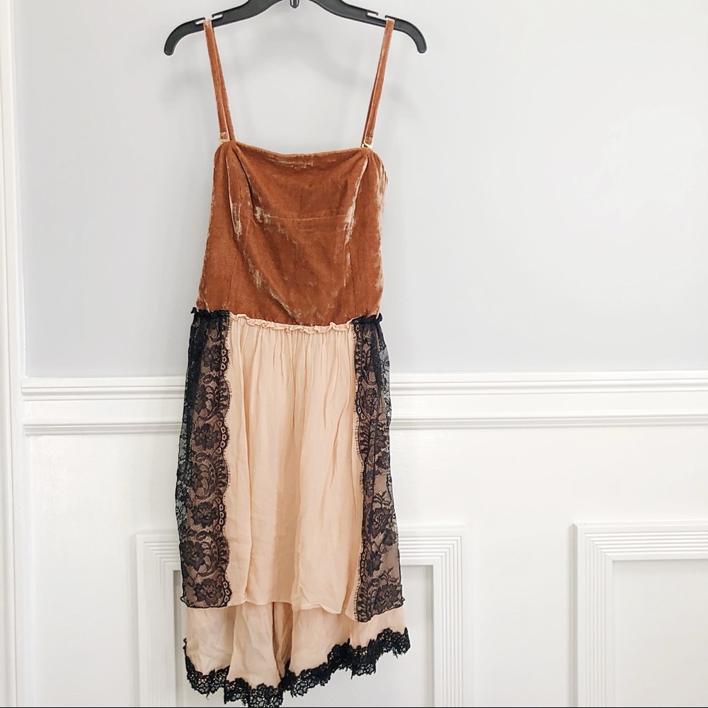 TWINSET velvet lace knee length dress